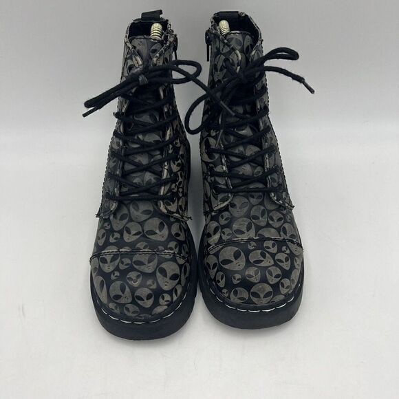 Anarchic byTuk Boots Alien Anarchy Glow Shoes Boots Size 7 Womens Combat Lace Up - Picture 3 of 10